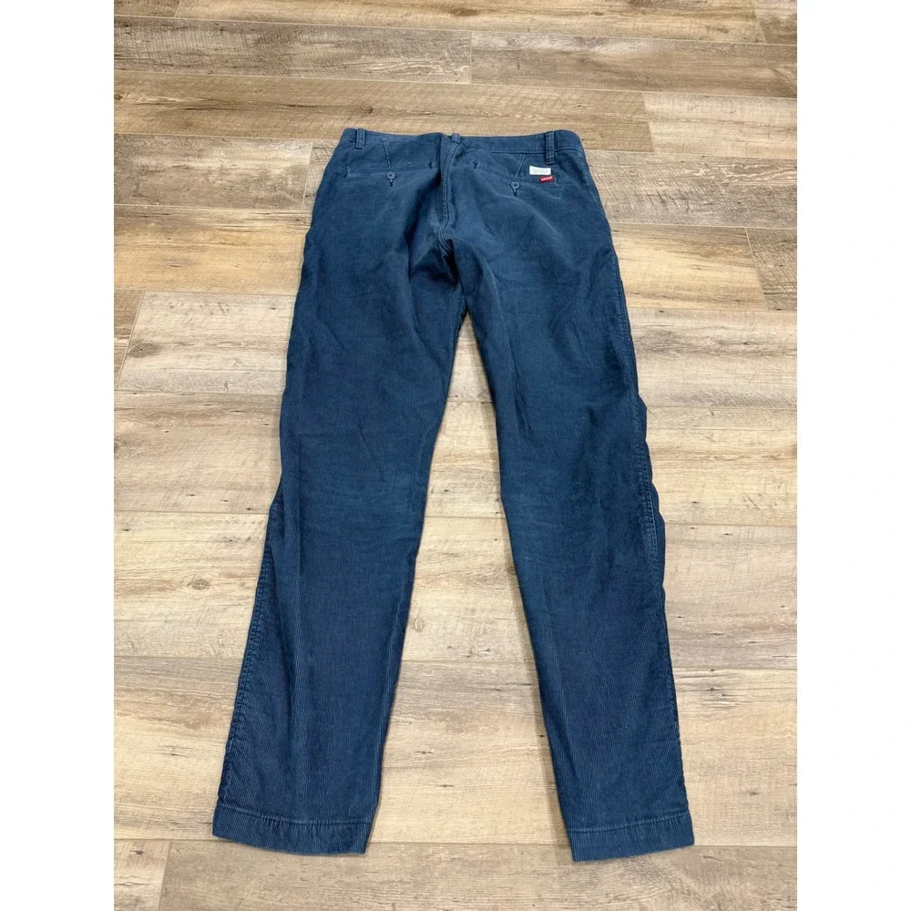 Levis XX Chino Standard Taper Corduroy Pants Mens 32x34 Navy Blue Trousers
